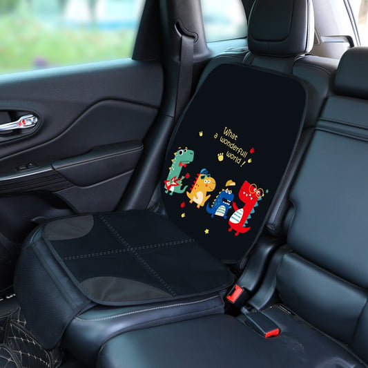 Car Life ISOFIX Anti-Wear Car Seat Protector Mat installed in a car seat with a child safety seat on top, demonstrating its advanced anti-slip features for secure placement during driving.