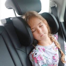 Car Life Ergonomic Memory Foam Car Neck Pillow & Headrest installed in a vehicle, showcasing its ergonomic design and comfortable support for long journeys.
